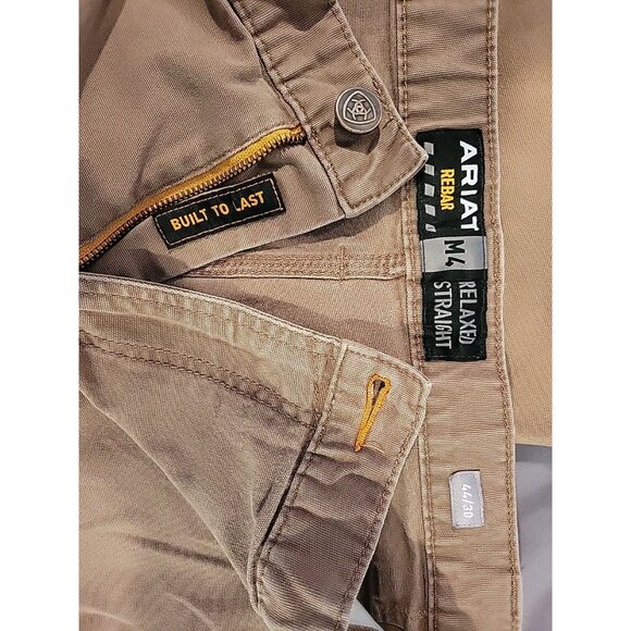 Ariat Rebar M4 Relaxed Straight Made Tough Work Pants Khaki Men’s Size 44x30 - Picture 7 of 8